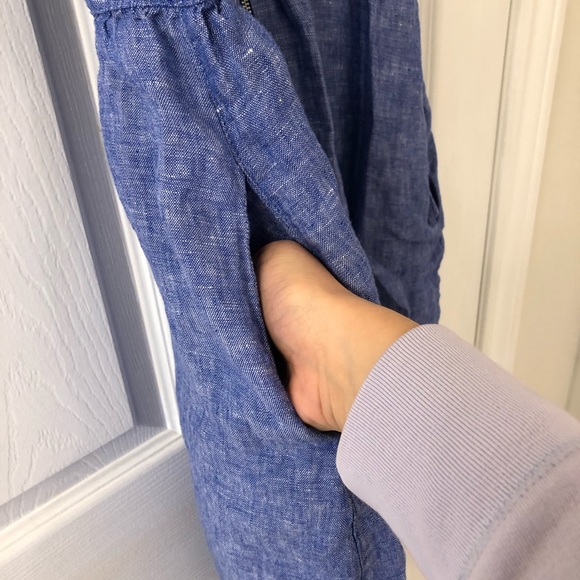 Cynthia Rowley blue linen dress with pockets, extra small - Picture 4 of 5